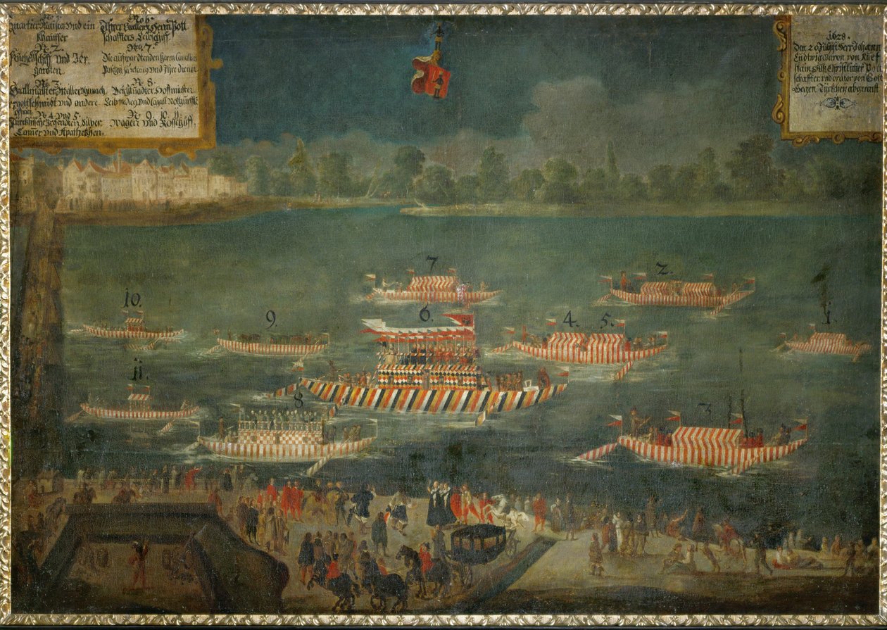 Baron Kuefstein, kaiserlicher Botschafter am Hof des Sultans, reist mit dem Boot die Donau hinunter zu seinem Posten von German School