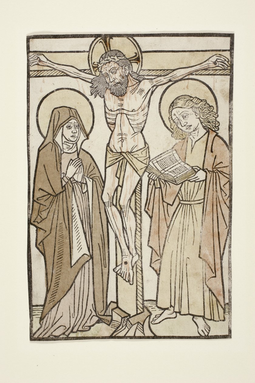 Christus am Kreuz zwischen Maria und dem Heiligen Johannes, 1460-70 von German School