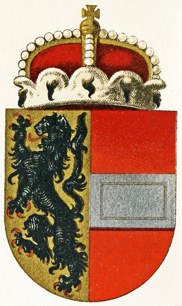 Wappen von Salzburg, mit einer Fürstenmütze auf dem Schild, ca. 1898 von German School