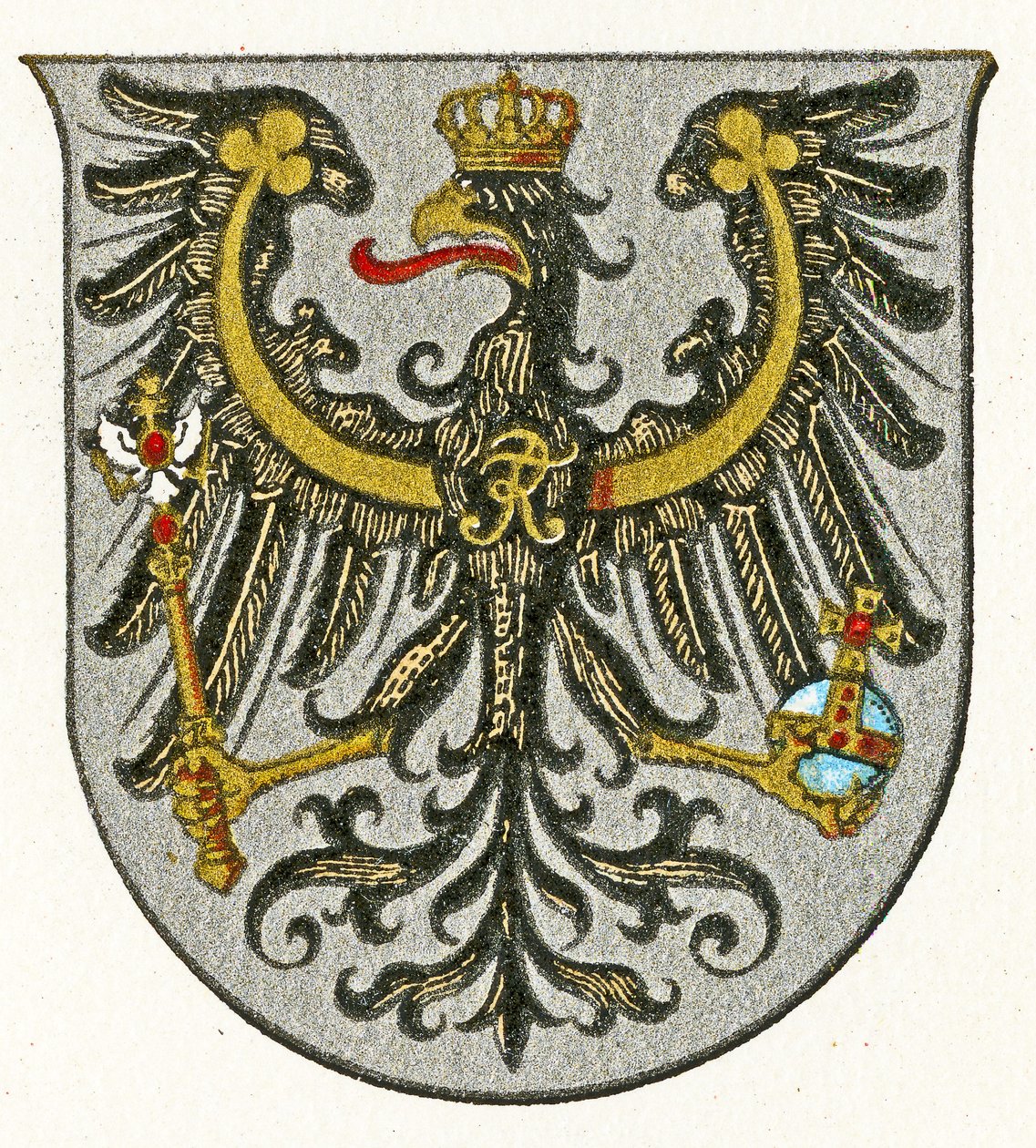 Wappen des Königreichs Preußen und später der Provinz Ostpreußen, ca. 1898 von German School