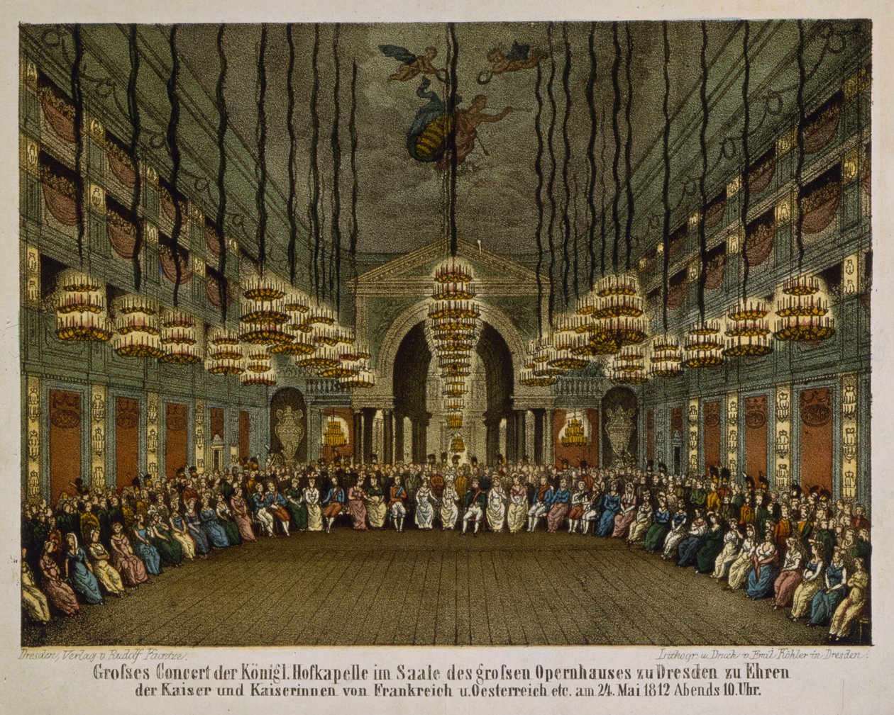 Konzert der königlichen Kapelle im Auditorium der Dresdner Oper zu Ehren des Kaiserpaares, 1812 von German School
