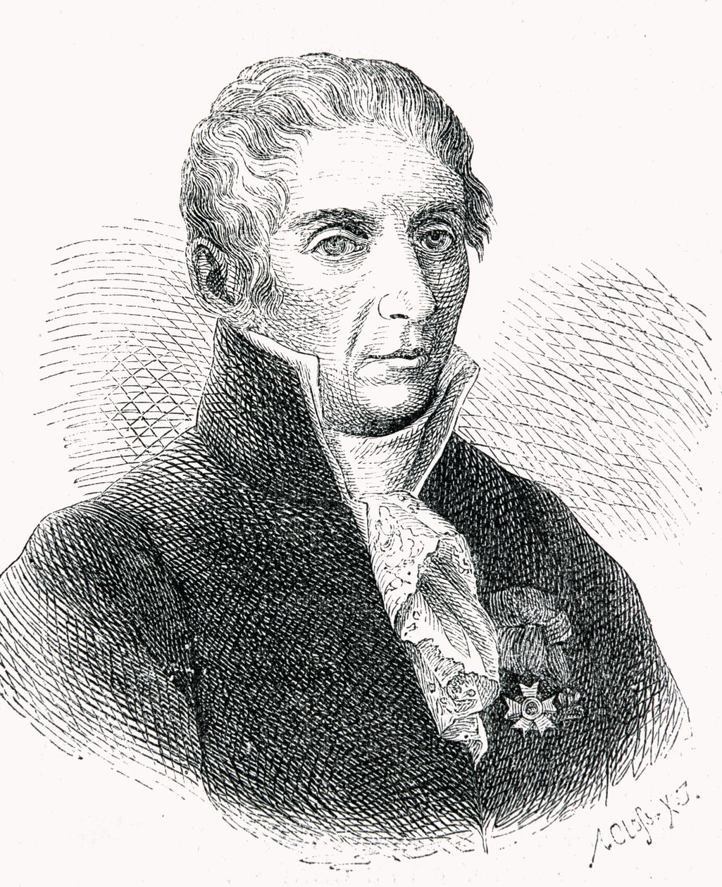 Graf Alessandro Volta (1745-1827) graviert von Adolf Closs (1840-94) von German School