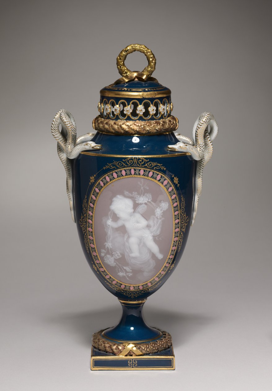 Bedeckte Vase, hergestellt von Meißener Porzellanmanufaktur, Deutschland, 1881 von German School