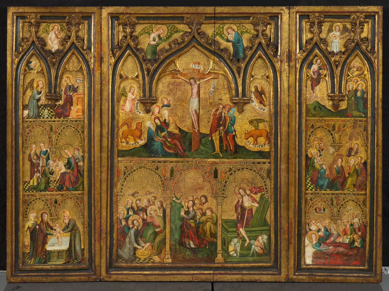 Kreuzigungstriptychon (ehemals bekannt als Estouteville-Triptychon), ca. 1374 von German School