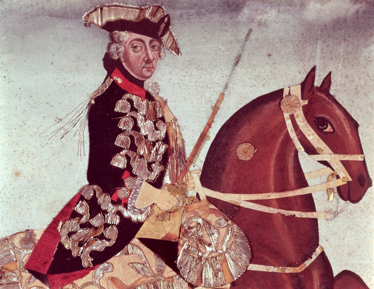 Reiterporträt von König Friedrich dem Großen von Preußen (1712-86) von German School