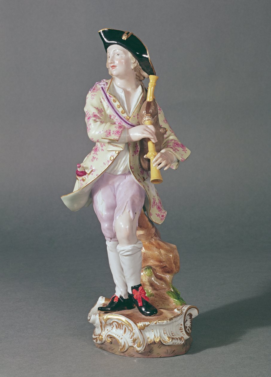 Figur eines galanten Mannes mit Pfeifen, Meissen, ca. 1850 von German School
