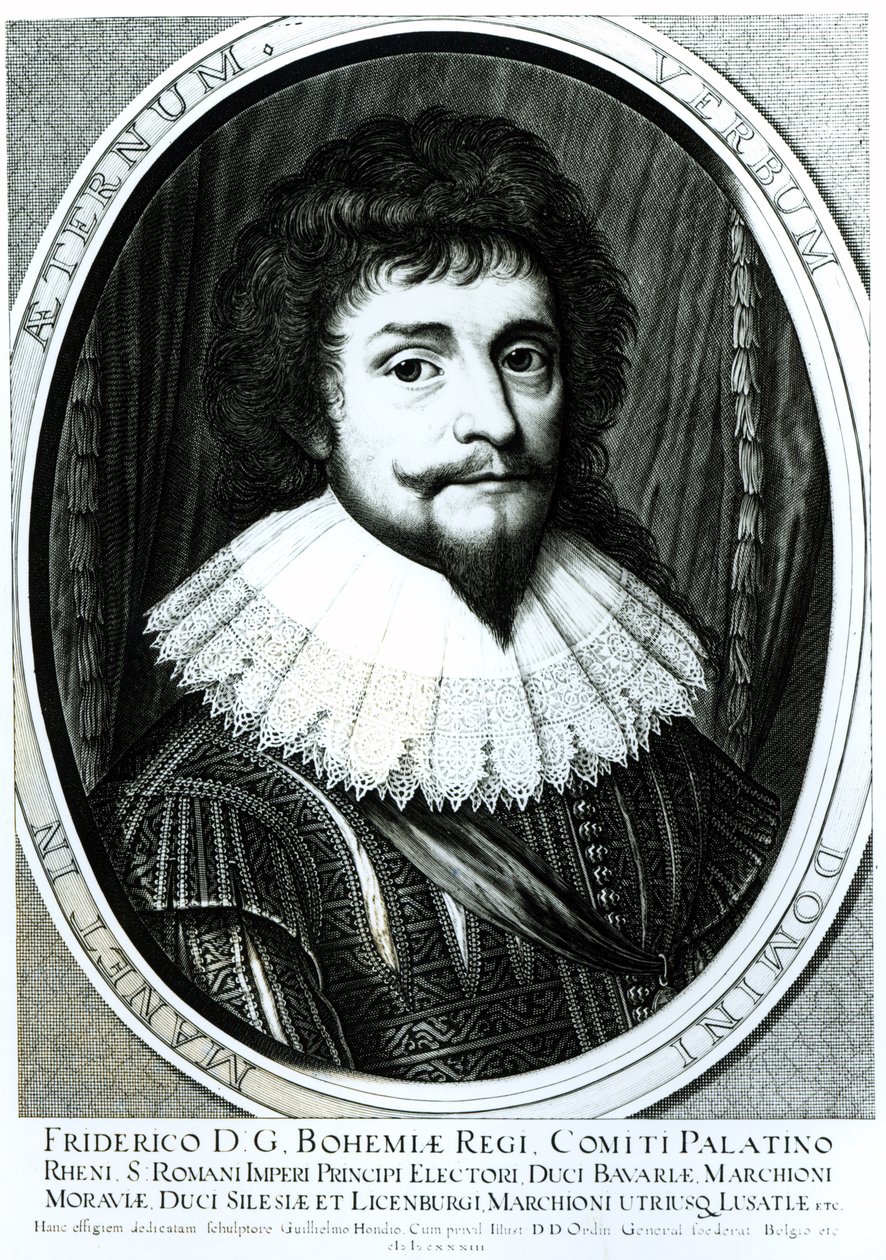 Friedrich V. (1596-1632), König von Böhmen, Kurfürst von der Pfalz, graviert von Willem Hondius, 1633 von German School