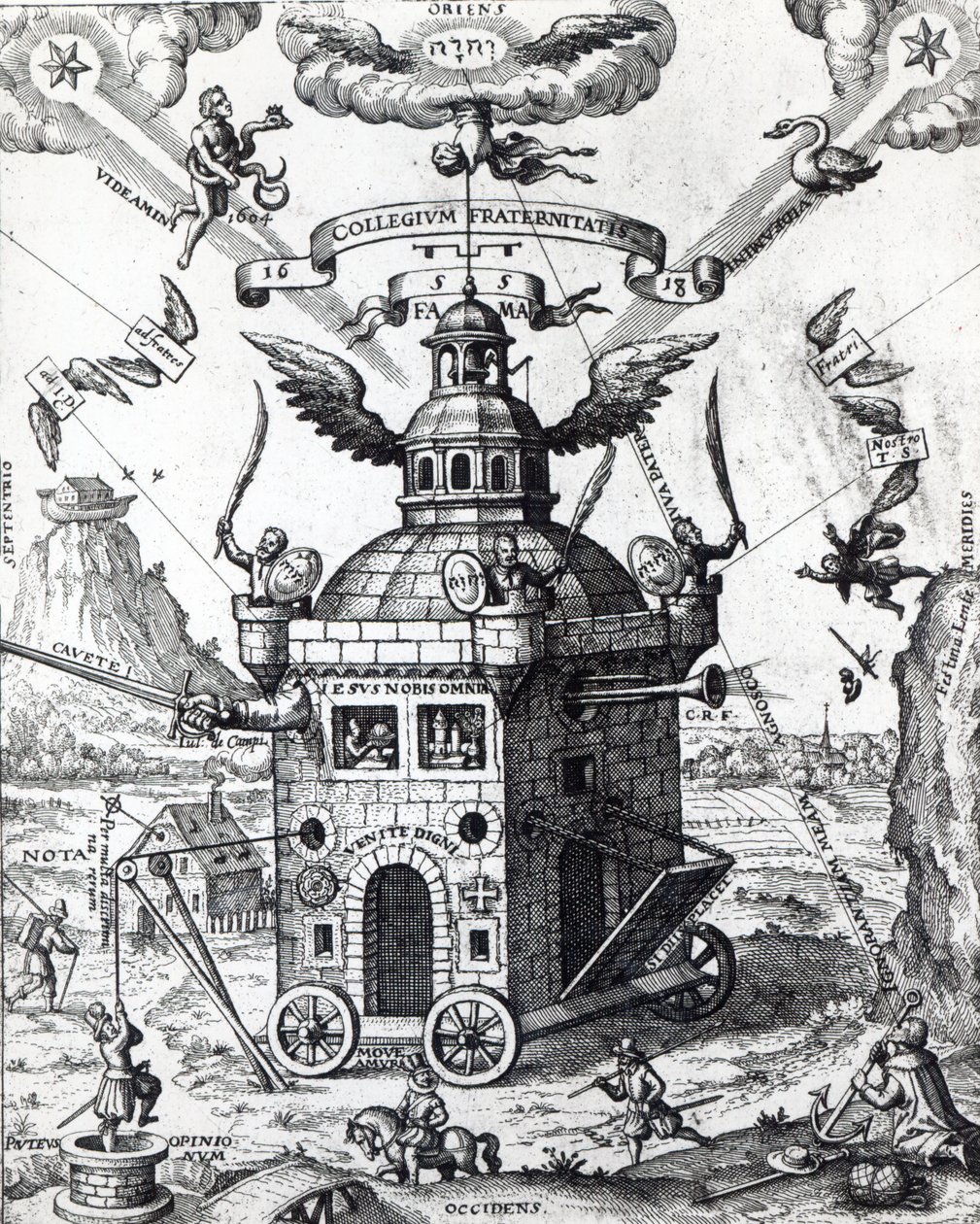 Frontispiz des Collegium Fama Fraternitatis von Theophilus Schweighardt, 1618 von German School