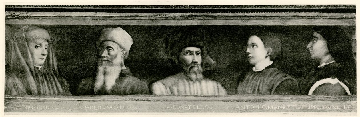Giotto di Bondone, Paolo Uccello, Donatello, Antonio Manetti, Filippo di der Brunellesco von German School