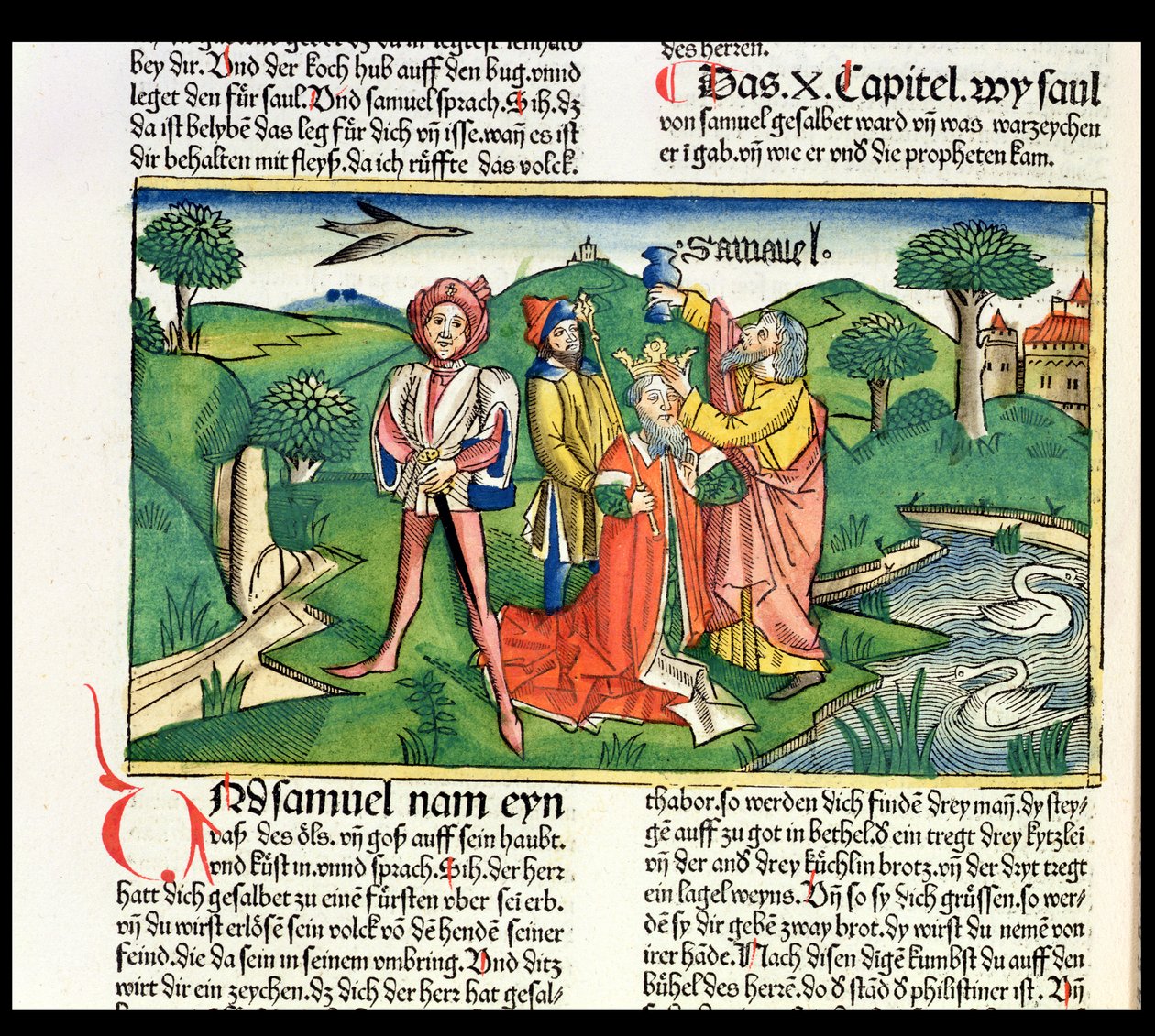 I Samuel 10 Die Krönung und Salbung Sauls, aus der Nürnberger Bibel (Biblia Sacra Germanaica) von German School