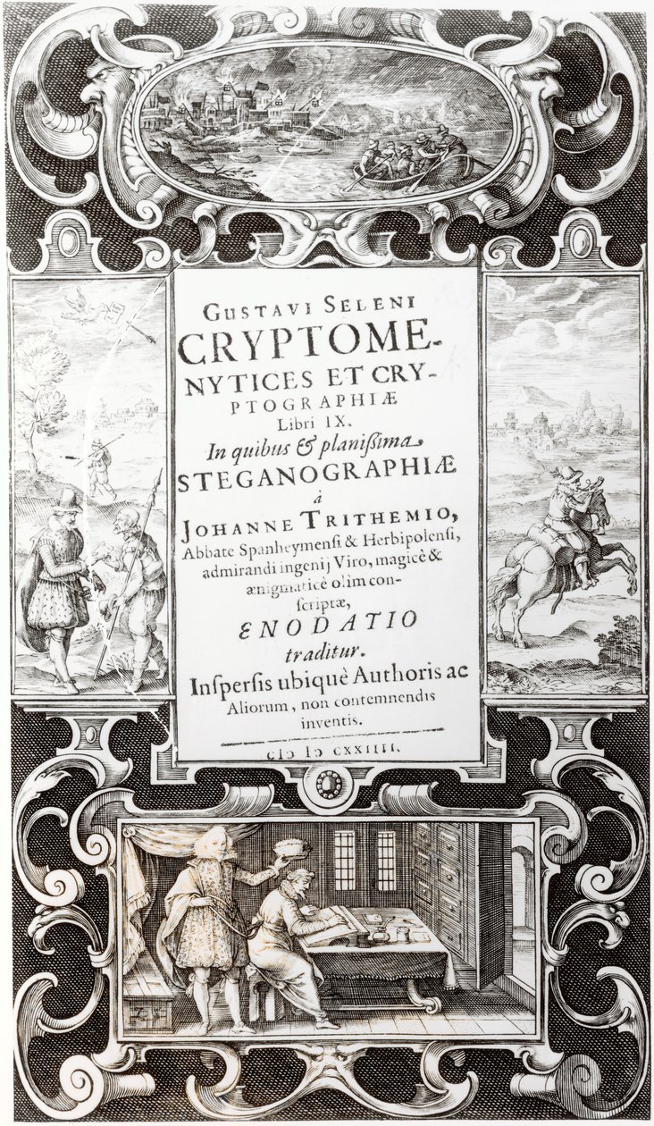 Illustration aus Buch 9 von Cryptomenysis und Kryptographie von Gustavus Selenus (August, Herzog von Braunschweig), 1624 von German School