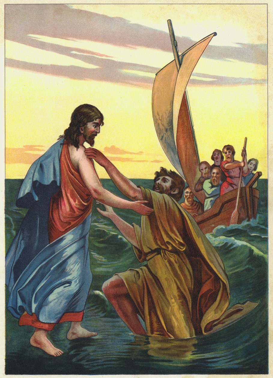 Jesus geht auf dem Wasser von German School