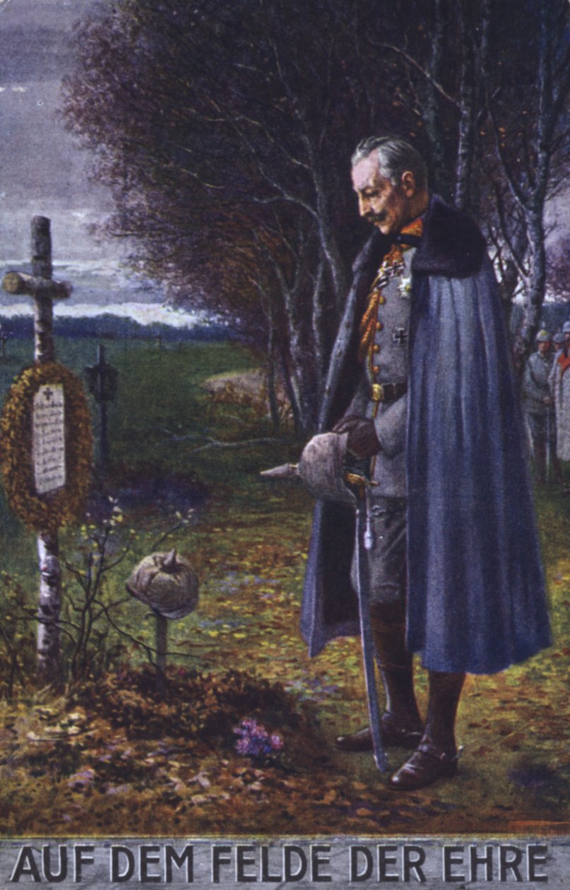 Kaiser Wilhelm II. erweist einem deutschen Soldaten am Grab die Ehre von German School