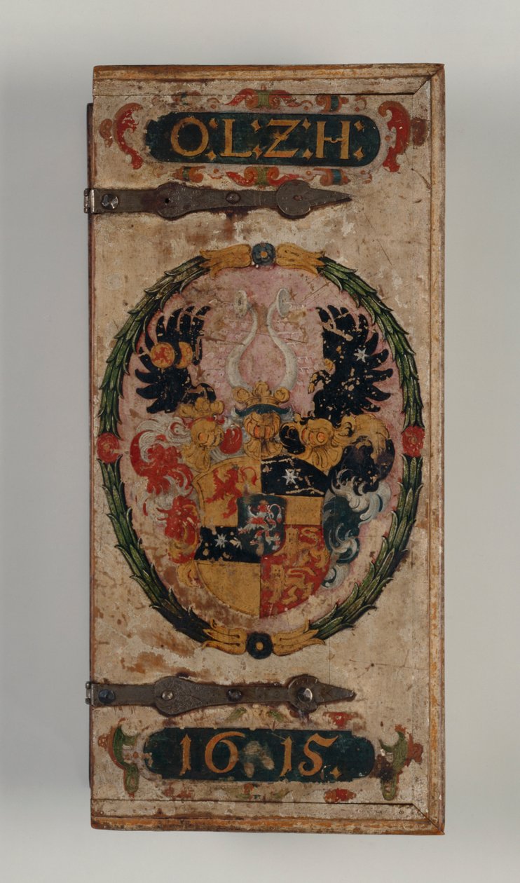 Deckel der Armbrustbolzenkiste von Prinz Otto von Hessen, 1615 von German School