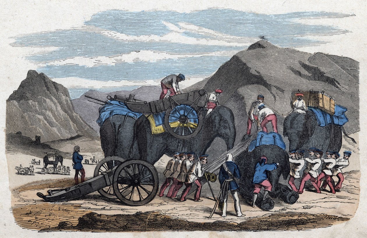 Verladung von Elefanten für Herrn Bocks Reise nach Dresden. In „Wenn Jemand eine Reise tut, so kann er was erzählen“, deutsche Erzählung von Franz Wiedemann. von German School