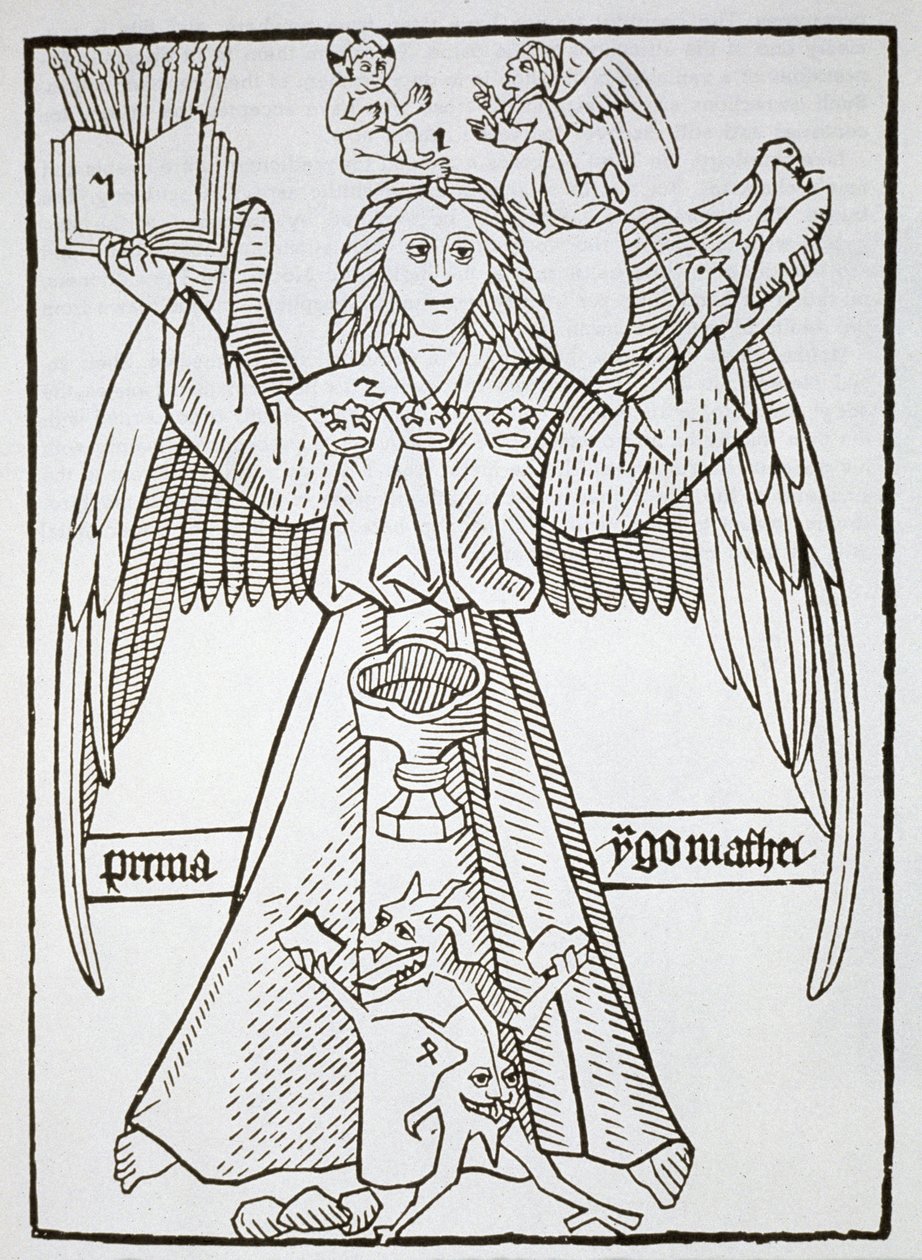 Mnemonische Figur, aus Ars Memorandi, ca. 1470, (nachgedruckt 1883) illustriert in einer Geschichte der Magie, veröffentlicht Ende des 19. Jahrhunderts von German School
