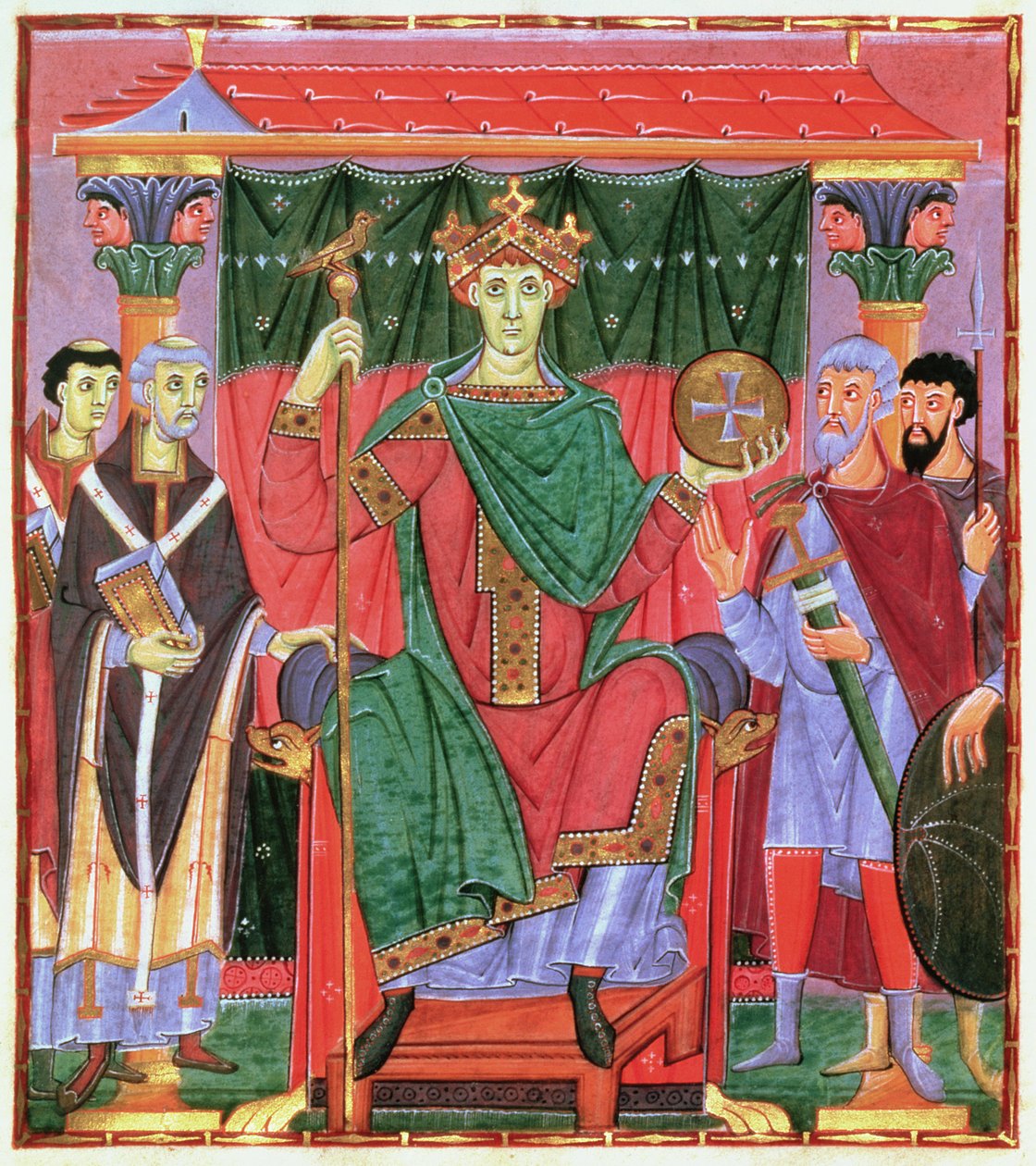 Ms Cim.4453 f.42r Heiliges Römisches Kaiser Otto III. auf dem Thron, ca. 998 von German School