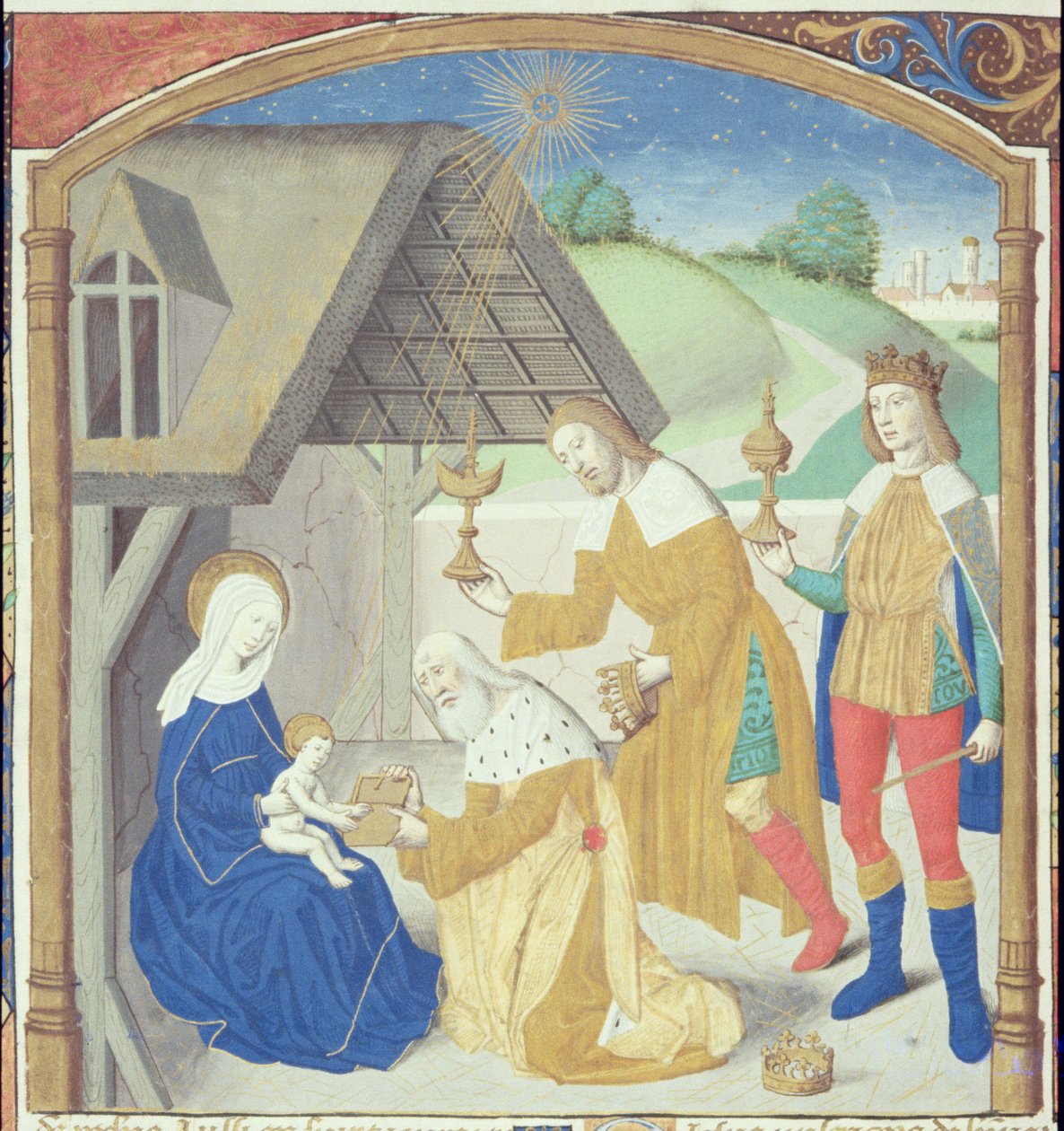 Geburt Christi, aus Vita Christi, von Ludolf von Sachsen, ca. 1300-1378 von German School