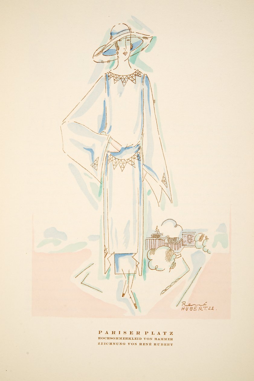 Pariser Platz, Sommeroutfit von Hammer, aus Styl, veröffentlicht 1922 von German School