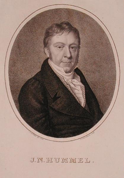 Porträt von Johann Nepomuk Hummel, graviert von F. Fleischmann von German School