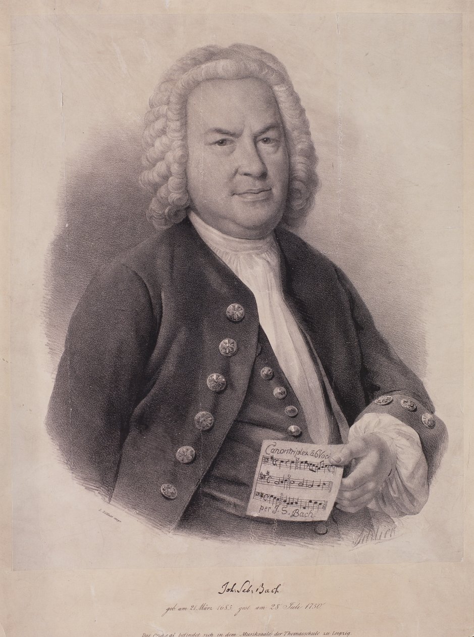 Porträt von Johann Sebastian Bach (1685-1750), graviert von F.G. Schlick, 1840 von German School