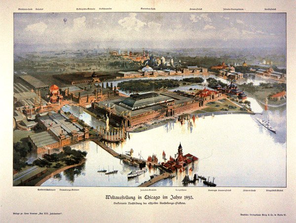 Plakat für die Weltausstellung in Chicago 1893 von German School