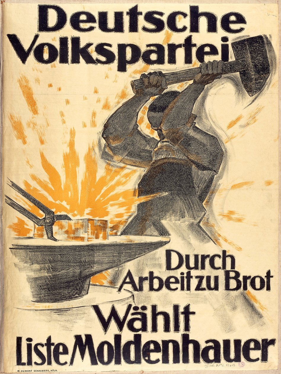 Plakat für die Deutsche Volkspartei von German School