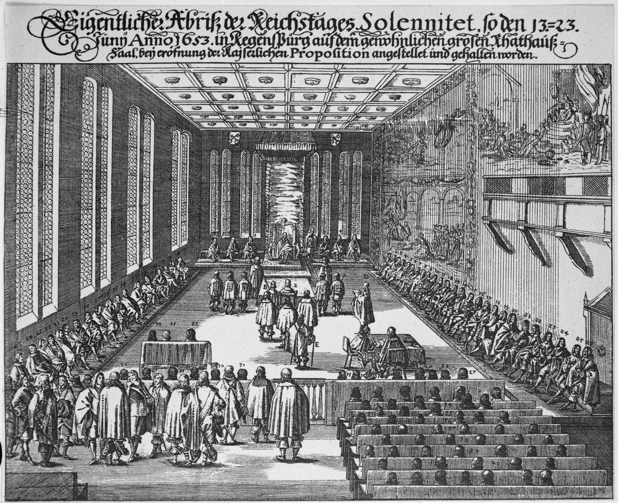 Reichstag von Regensburg im großen Ratssaal, Regensburg von German School