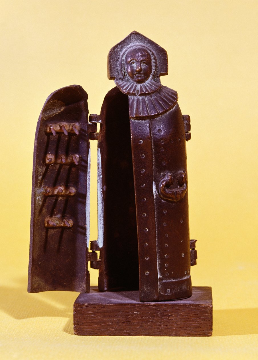 Statuette der Nürnberger schwarzen Jungfrau, Reduktion einer Statue aus dem 15. Jahrhundert, die zur Folterung von Hexen verwendet wurde von German School