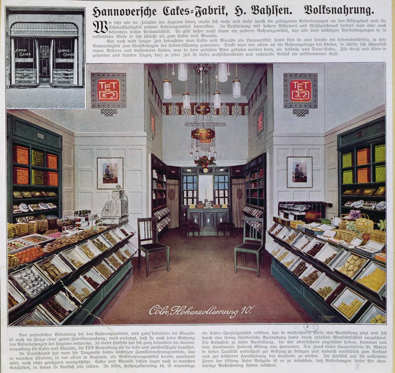 Der Bahlsen-Laden in Köln, ca. 1910 von German School