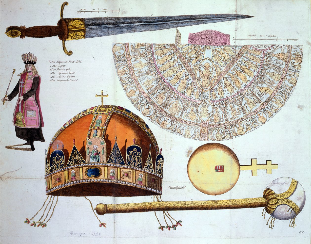 Die Krönungsinsignien von Ungarn von German School