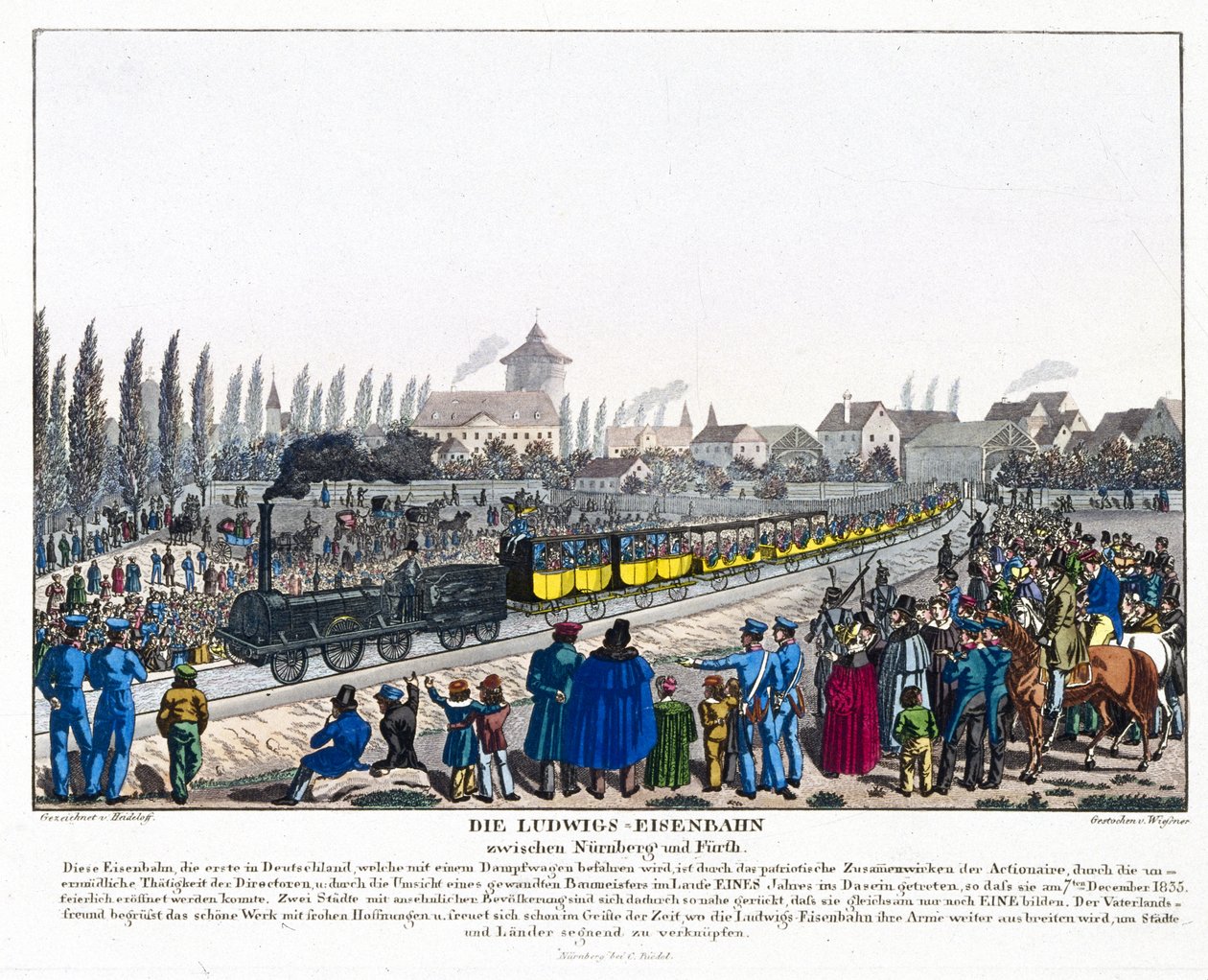 Die Eröffnung der Nürnberg-Fürther Eisenbahn, 7. Dezember 1835 von German School