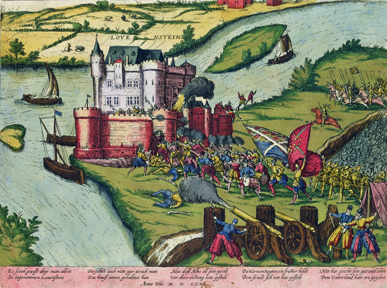 Die Belagerung von Löwen und der Heldentum von Harman Reuter gegen die spanischen Truppen 1571 von German School