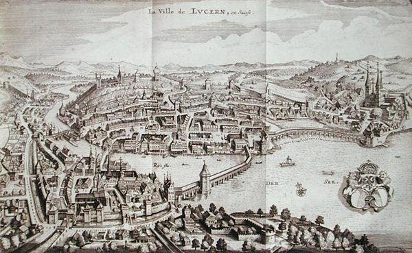 Die Stadt Luzern, Schweiz, aus 