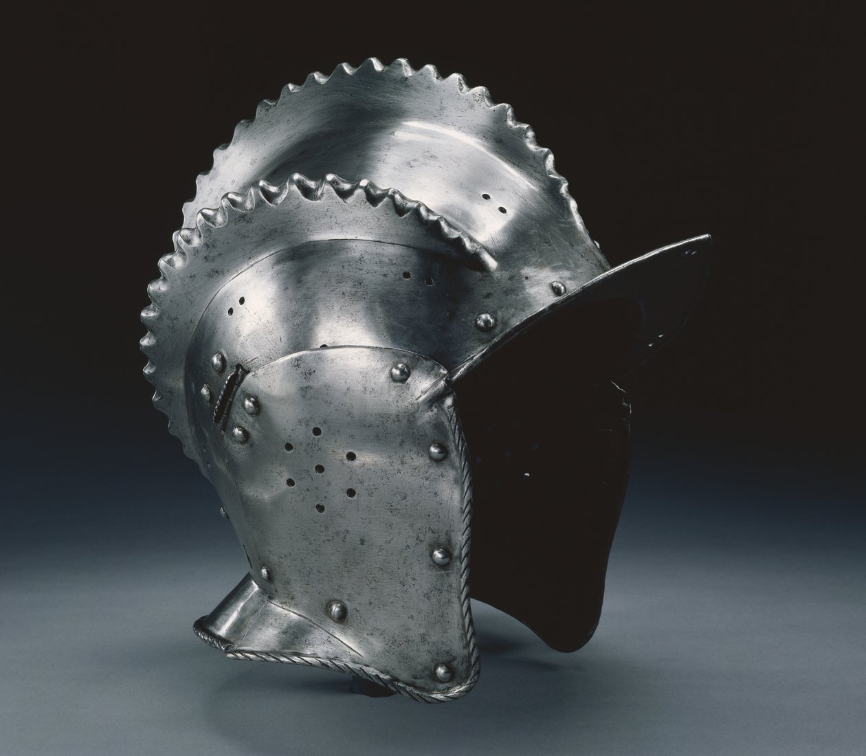 Dreifachkamm-Burgonet, um 1560-70 von German School