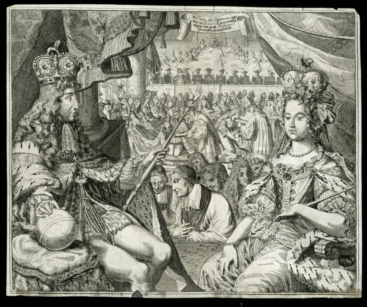 Wilhelm III. (1650-1702) und Maria II. (1662-94) König und Königin von Großbritannien und Irland ab 1689, ca. 1689 von German School