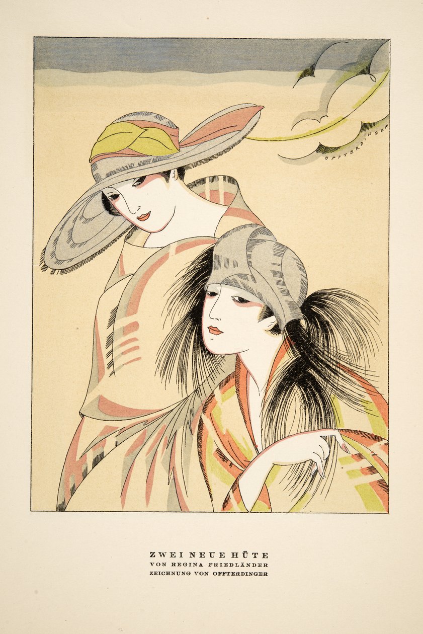 Zwei Neue Hüte von Regina Friedlander, aus Styl, veröffentlicht 1922 von German School