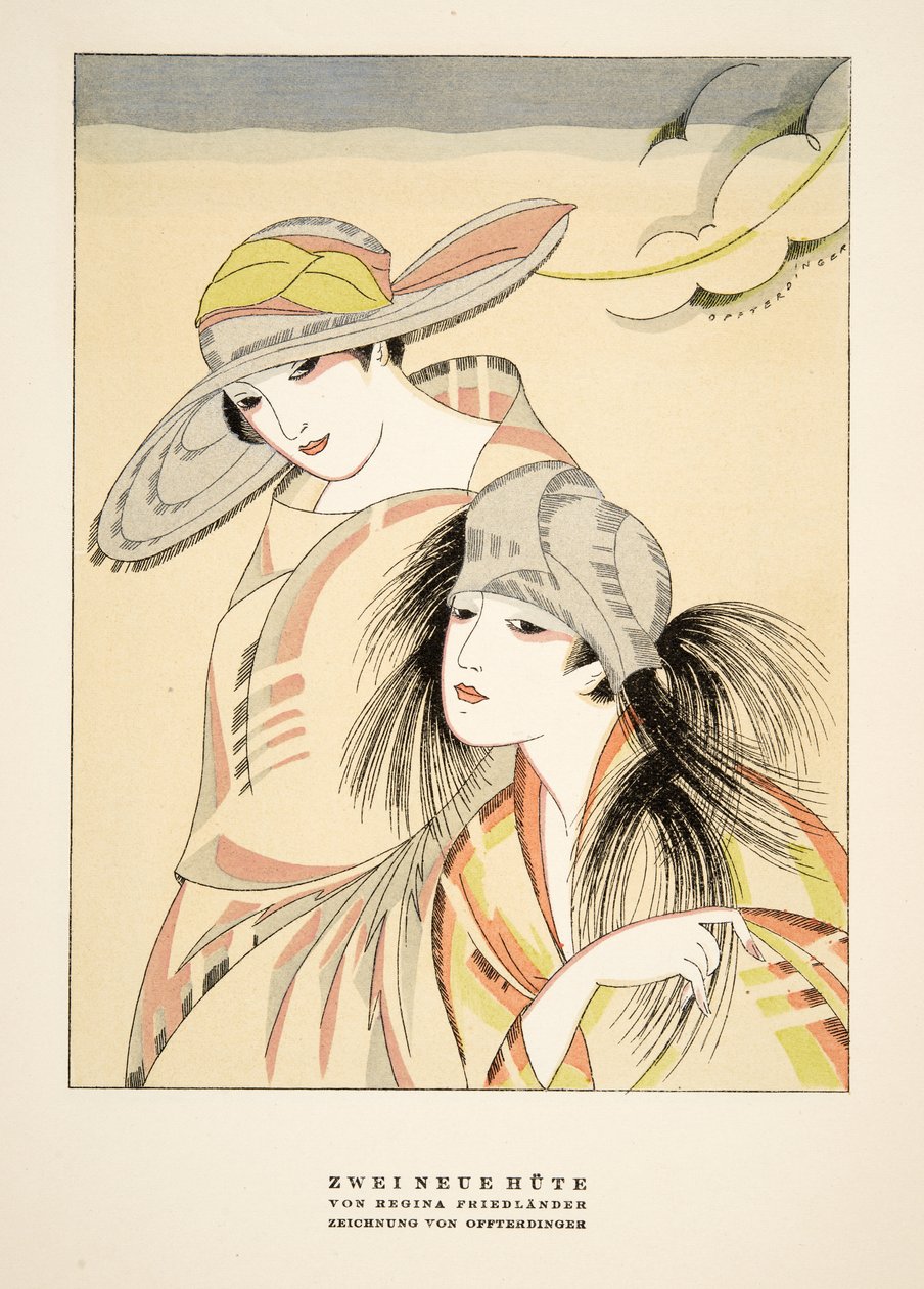 Zwei Neue Hüte von Regina Friedlander, aus Styl, veröffentlicht 1922 von German School