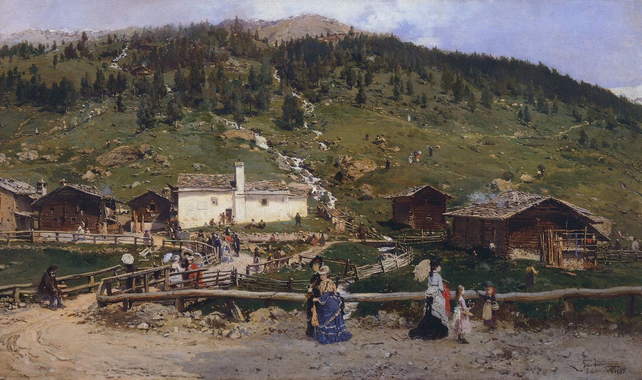 Heilige Katharina in Valfurva, von Gerolamo Induno von Gerolamo Induno