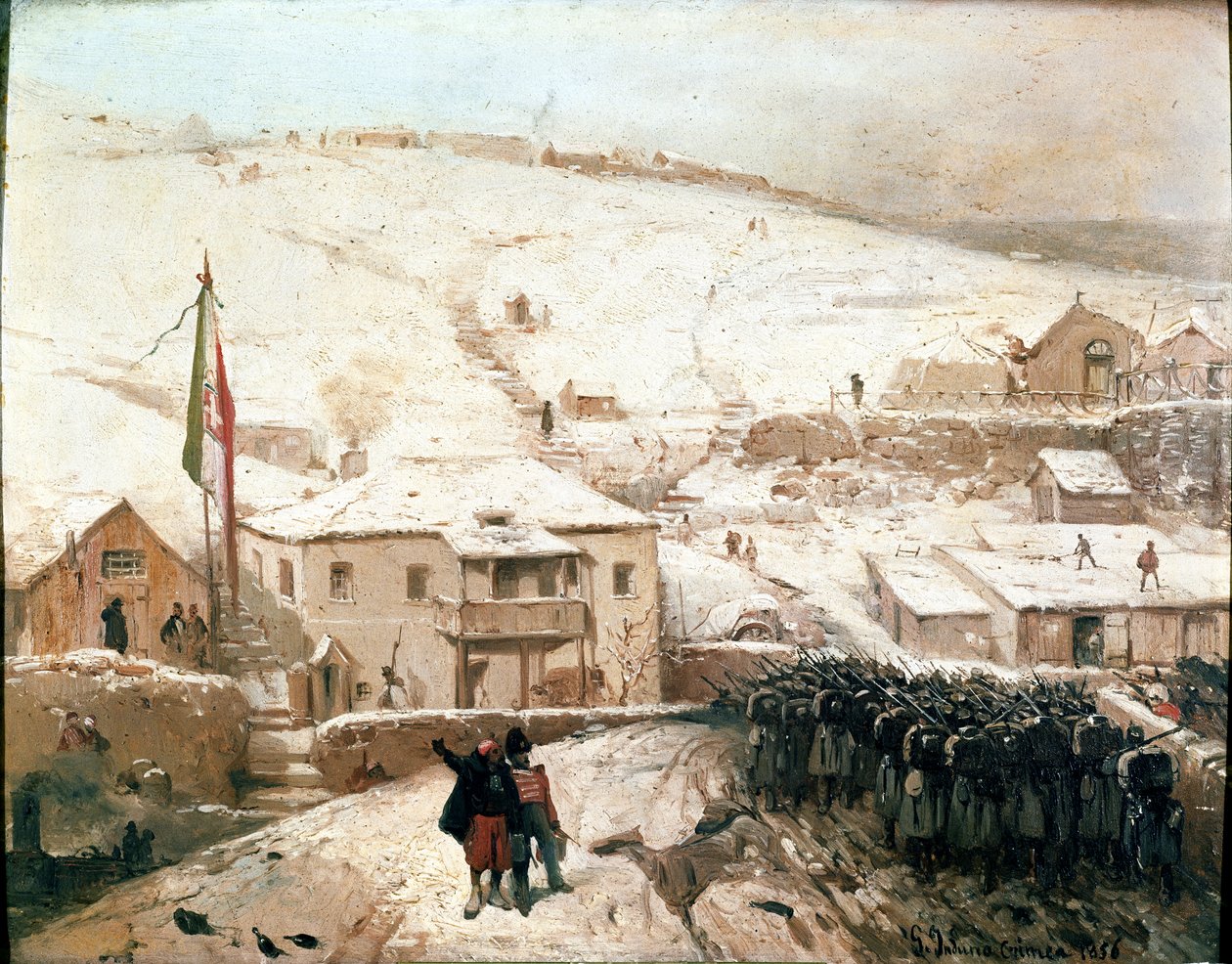 Das Hauptquartier der Piemontesen auf der Krim von Gerolamo Induno