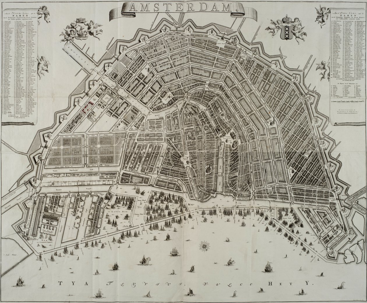 Karte von Amsterdam von 1737 von Gerrit de Broen von Gerrit de Broen