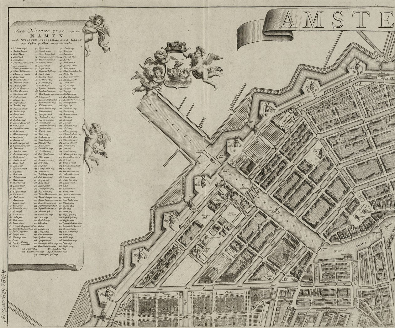 Karte von Amsterdam von Gerrit de Broen von Gerrit de Broen