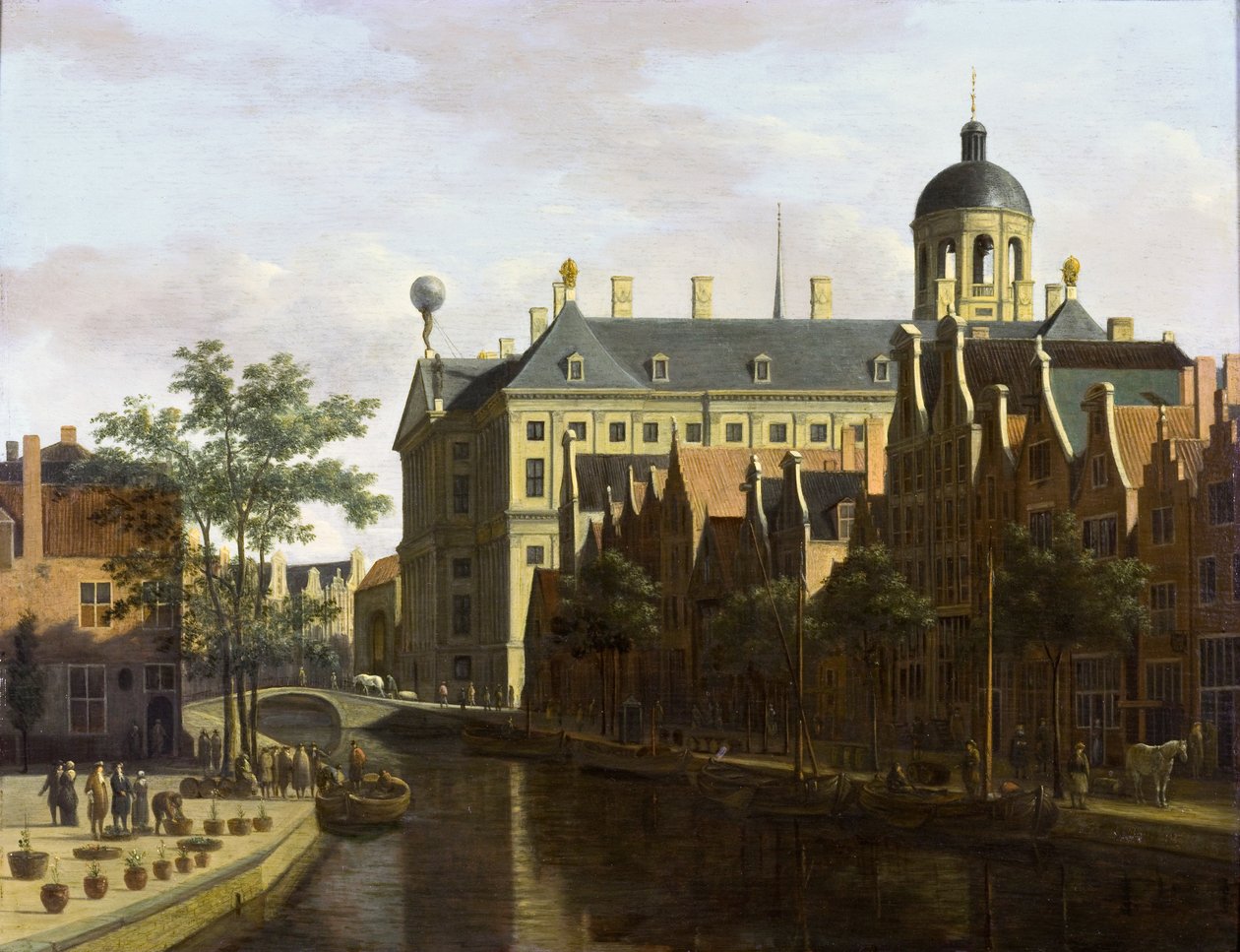 Amsterdam, der Nieuwezijds Voorburgwal in der Nähe des Bloemenmarkts von Gerrit Adriaenszoon Berckheyde