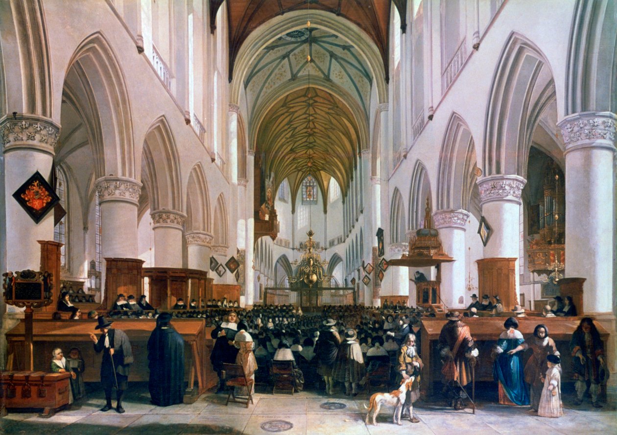 Das Innere der Grote Kerk, Haarlem von Gerrit Berckheyde