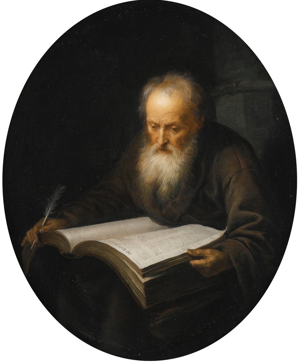 Alter Gelehrter mit einem Buch von Gerrit Dou