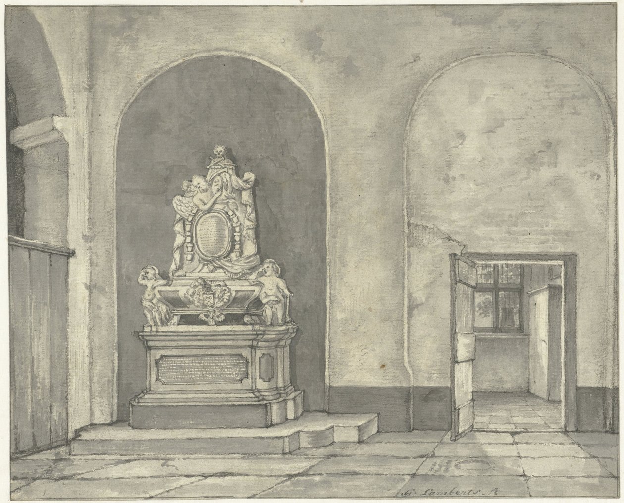 Grabmonument von Balth. Fredericus von Stosch in der Janskerk in Utrecht von Gerrit Lamberts