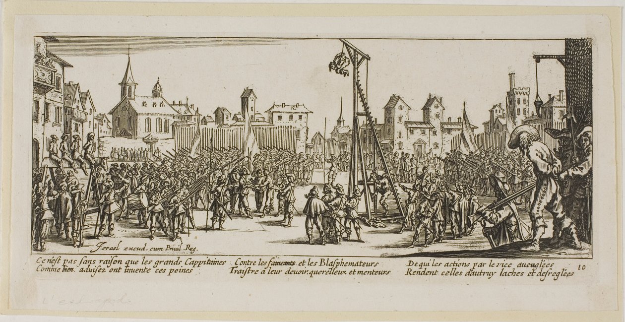Der Strappado, Platte zehn aus Die großen Leiden des Krieges von Gerrit Lucasz van Schagen