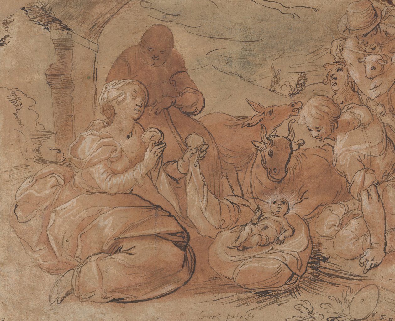 Die Anbetung der Hirten, 1599 von Gerrit Pietersz Sweelink
