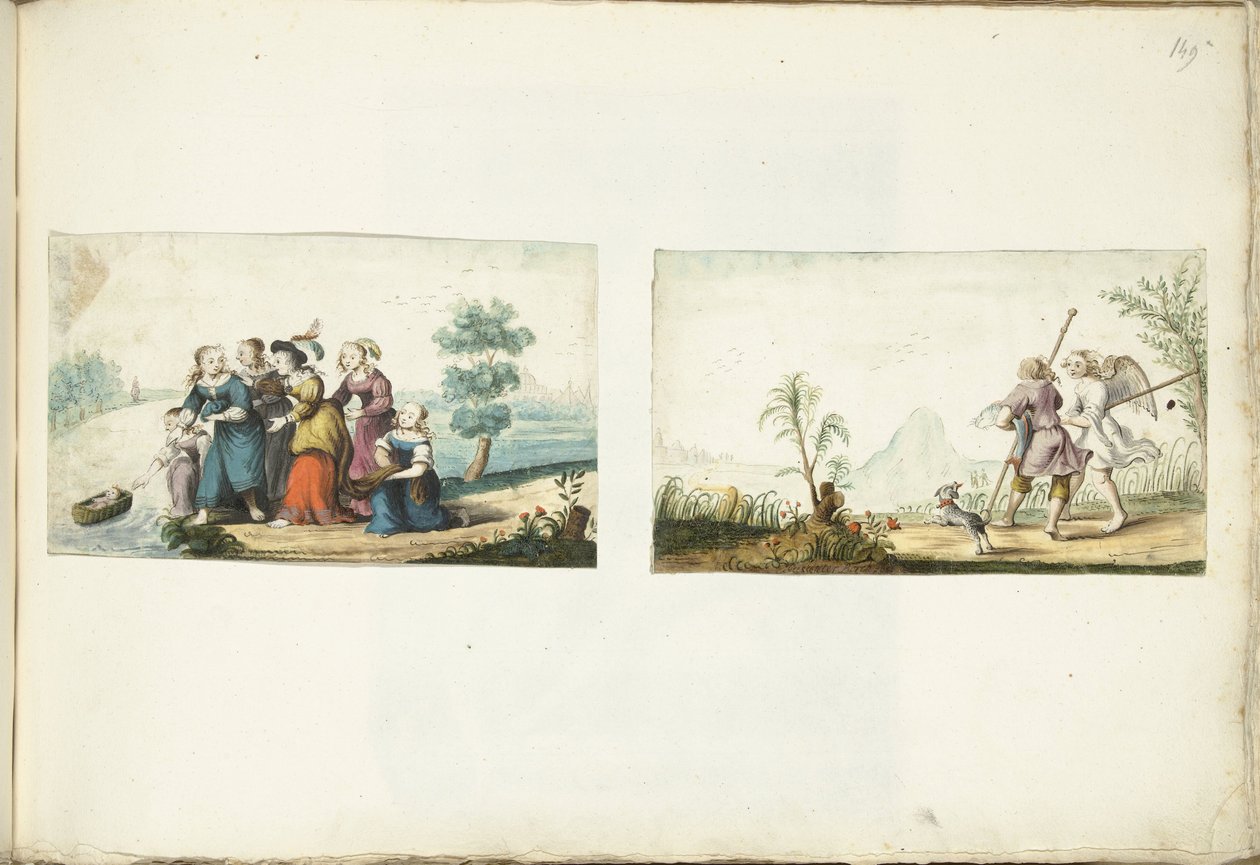 Moses und Tobias und der Engel von Gesina ter Borch (signed by artist)