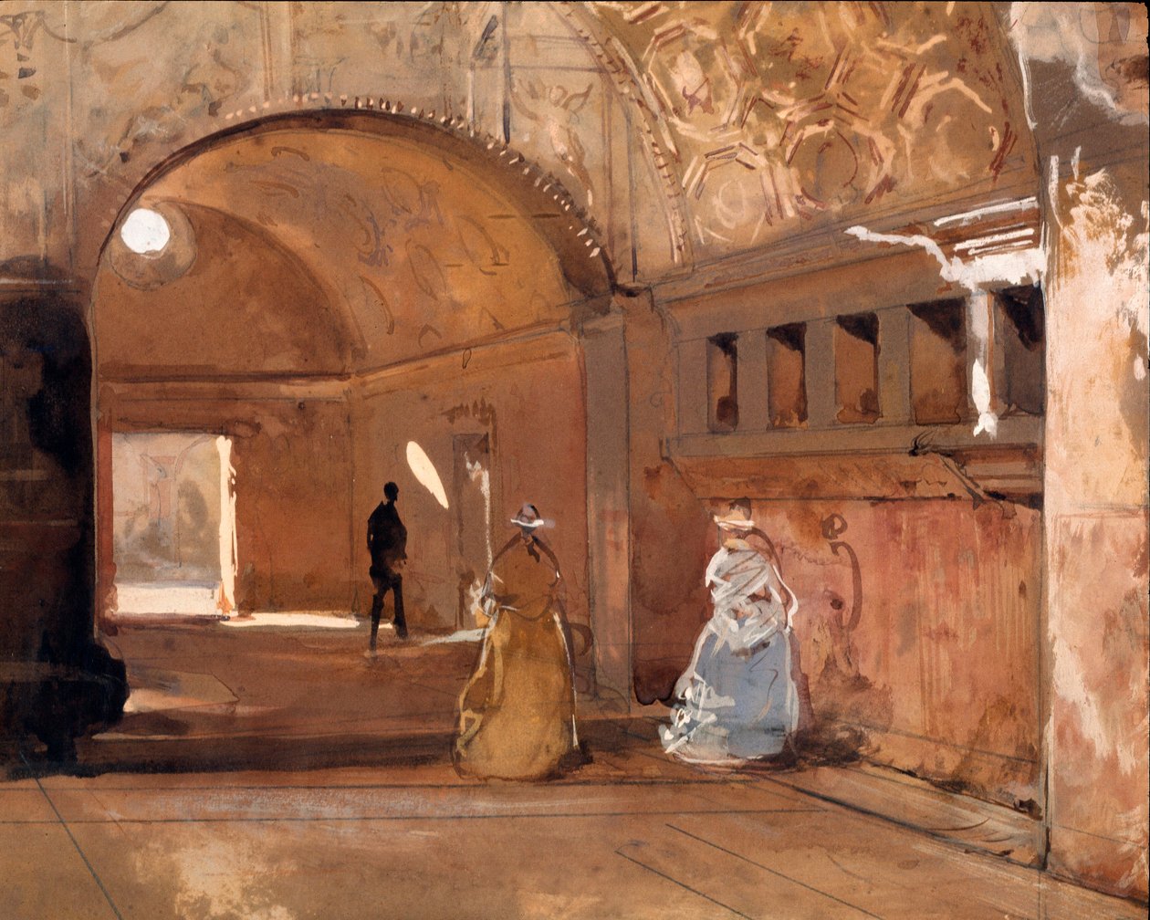 Die Bäder von Pompeji Aquarell von Giacinto Gigante (1806-1876) 19. Jahrhundert Galleria Nazionale d